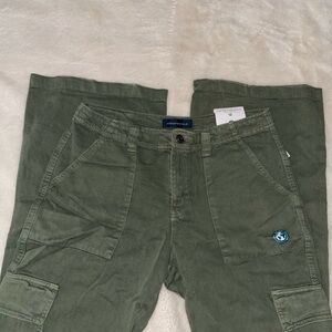 LOW RISE OLIVE CARGO PANTS SZ 12